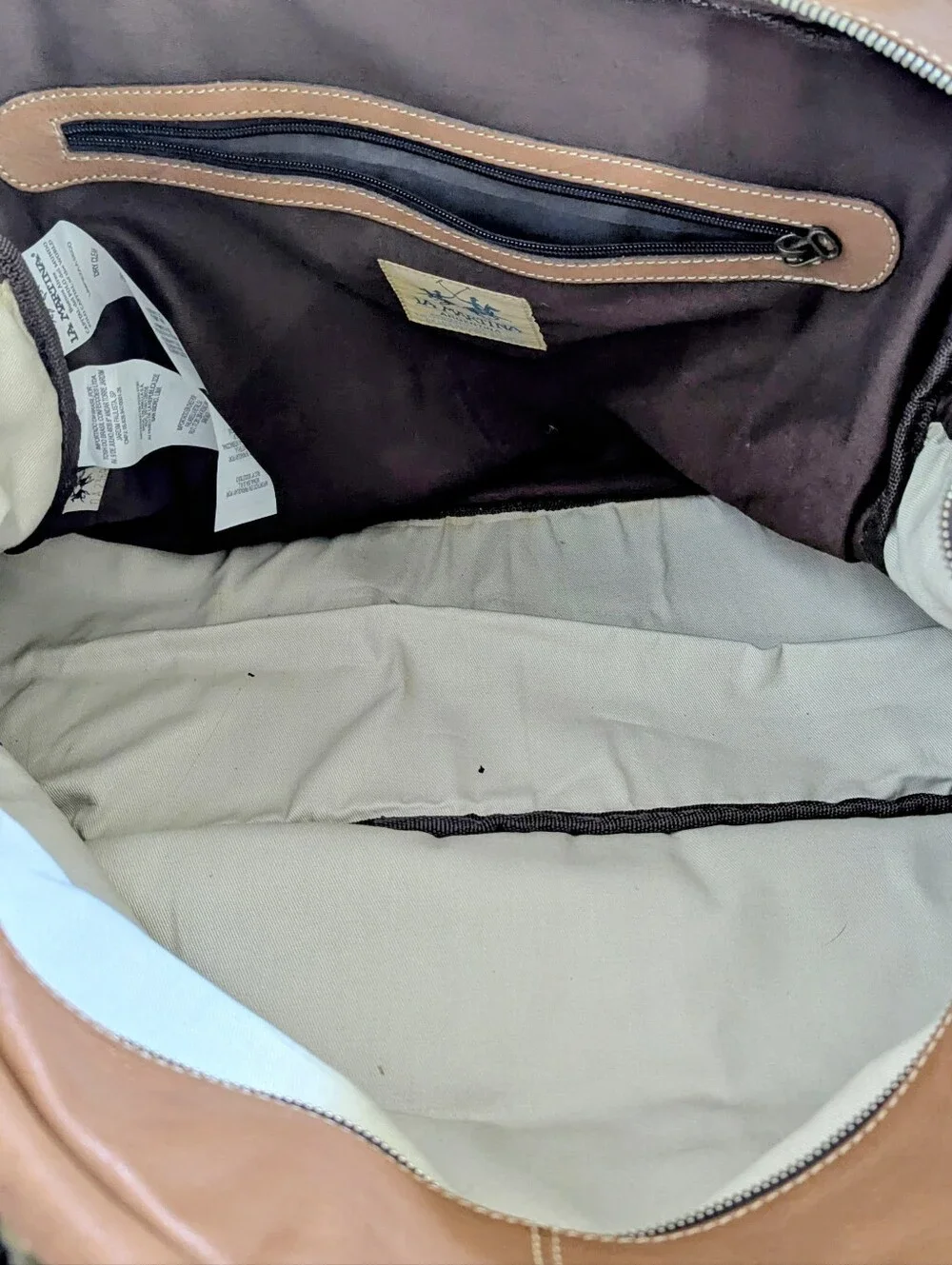 Vintage La Martina Argentina Leather Weekender Duffle Bag